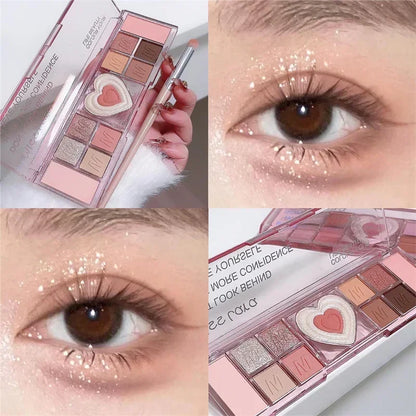 12 Colors Pink Eyeshadow Palette Natural Cool Tone Low Saturation Matte Eye Shadow Pallet Brown Korean Makeup Cosmetic New