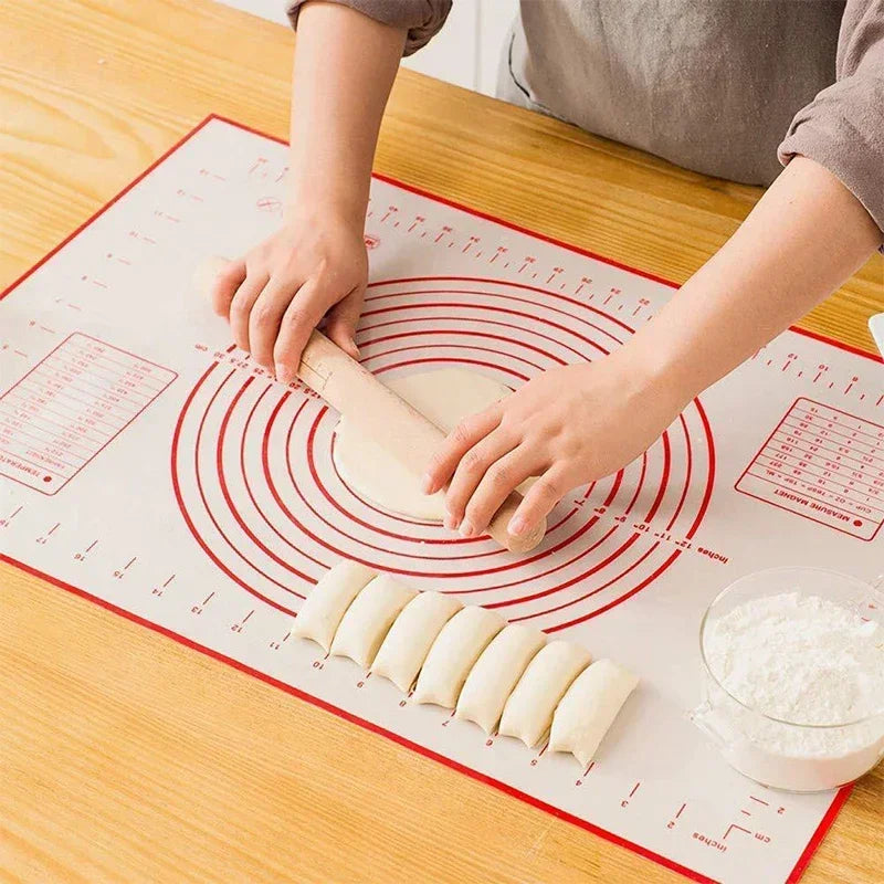 60*46cm Silicone Pastry Mat Extra Thick Non Stick Baking Mat with Measurement Kitchen Fondant Dough Rolling Mat