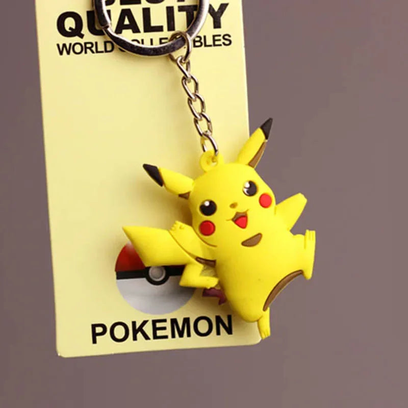 Pokemon Keychain Pikachu Anime Action Figure Toy Kawaii Cartoon Fashion Charmander Psyduck Doll Keyring Car Bag Pendant Kid Gift