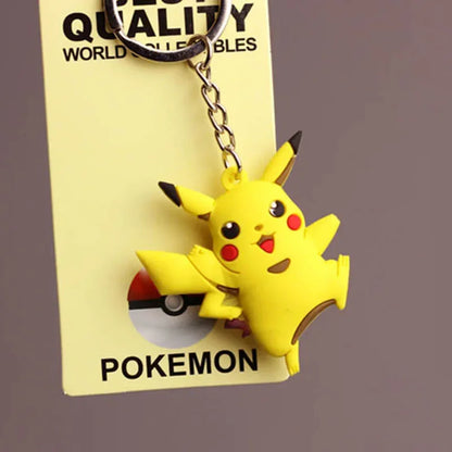 Pokemon Keychain Pikachu Anime Action Figure Toy Kawaii Cartoon Fashion Charmander Psyduck Doll Keyring Car Bag Pendant Kid Gift