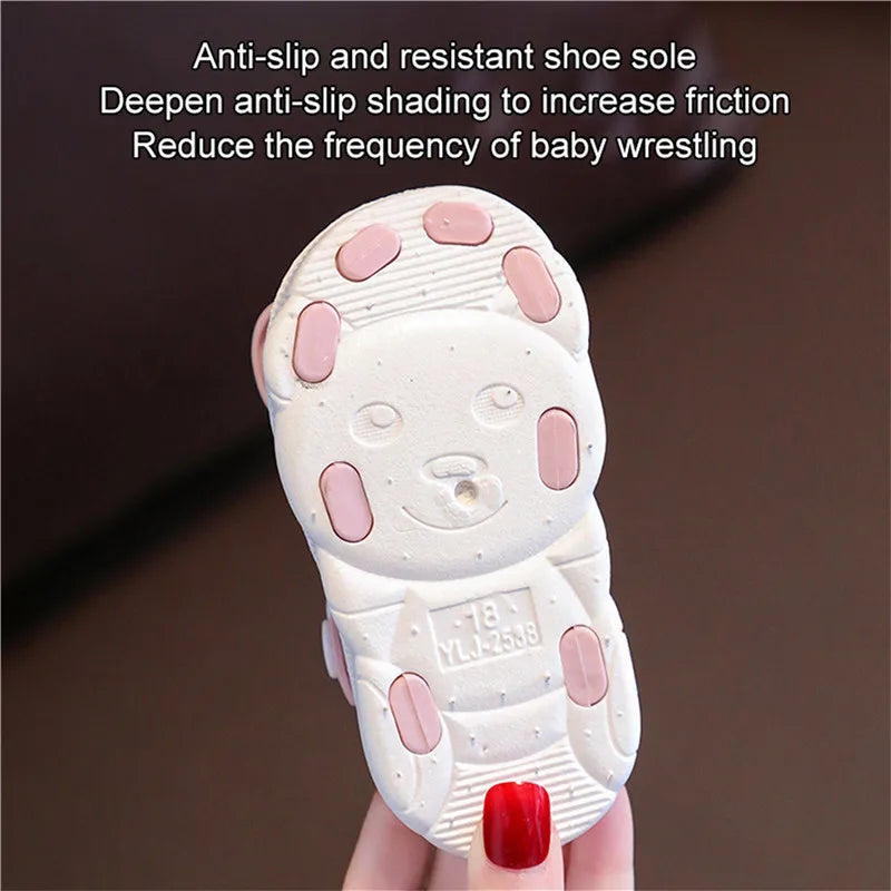 Inner Length 10.5-12cm Toddler Girl Summer Bowknot Sandals Pvc Anti-Slip Soft Sole Crib Prewalker Sandals For Kids Girls