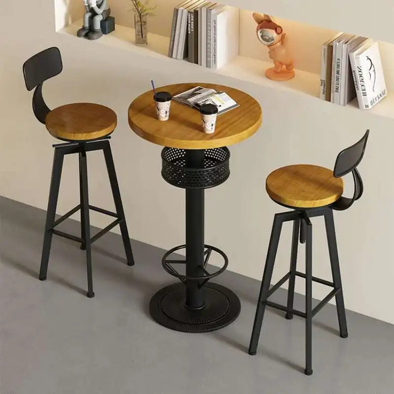 Restaurant Kitchen Bar Tables Side Eat Standing Party Vintage Dining Table Wooden Round Muebles De Cocina Furniture Zt50bt New