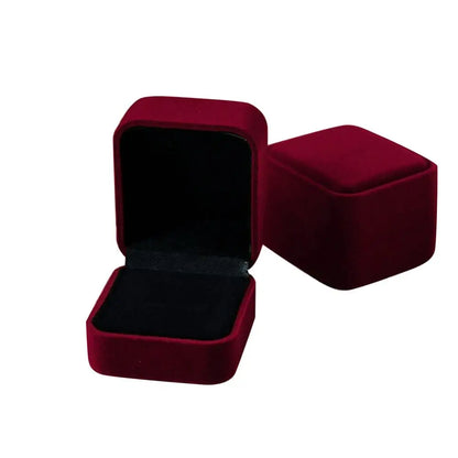 Jewelry Ring Display Case Earring Storage Organizer Square Lid Jewelry Packaging Open Box Gift