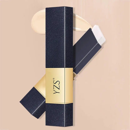 2 in 1 Foundation Stick Full Coverage Matte Finish Dual-Ended Brush & Stick Brightening Waterproof Foundation Contouring Makeup