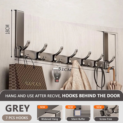 Door Behind Hooks Storage Wall Hanging Bag Clothes  Hook Punch-free Hanger Bedroom Organizer Bathroom Kitchen Accessory