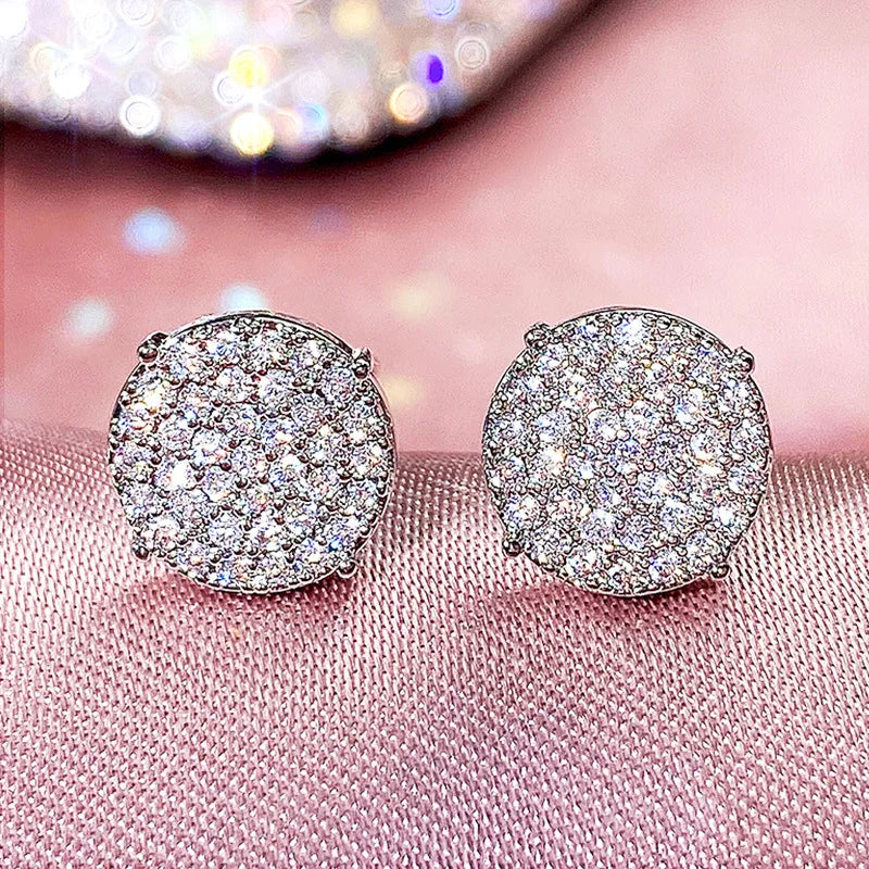 2026 Dainty Small Round CZ Stud Earrings for Women Simple and Elegant Daily Wear Ear Piercing Accessories Statement Jewelry