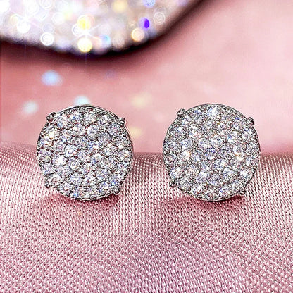 2026 Dainty Small Round CZ Stud Earrings for Women Simple and Elegant Daily Wear Ear Piercing Accessories Statement Jewelry