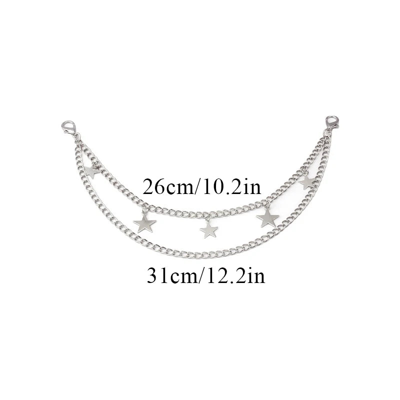 Bag Decoration Metal Chain Strap Pants Clothing Chain Shoulder Bags Chain Bag Handle Pendant With Lobster Buckle Multi-layer DIY