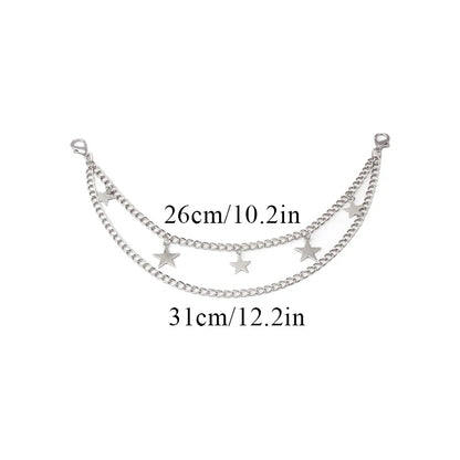 Bag Decoration Metal Chain Strap Pants Clothing Chain Shoulder Bags Chain Bag Handle Pendant With Lobster Buckle Multi-layer DIY