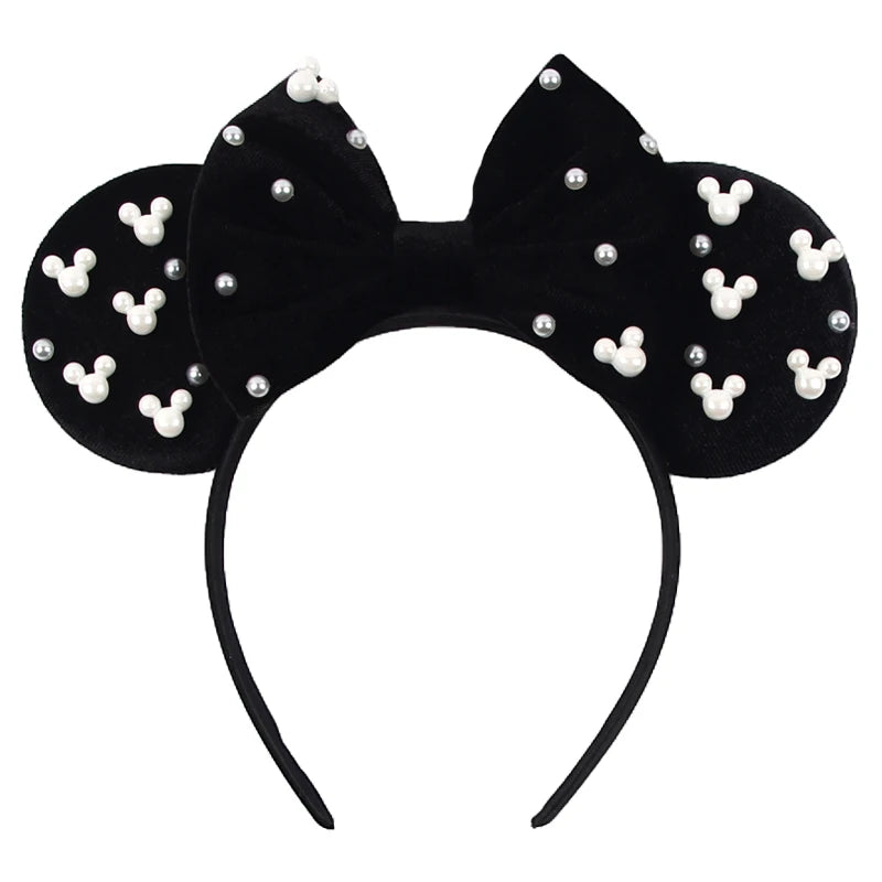 New Trendy Mouse Ears Headband Mickey 3.3"Velvet For Girls Soft Bow Hairband Halloween Festival Party Trip DIY Hair Accessories
