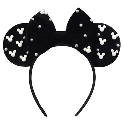 New Trendy Mouse Ears Headband Mickey 3.3"Velvet For Girls Soft Bow Hairband Halloween Festival Party Trip DIY Hair Accessories