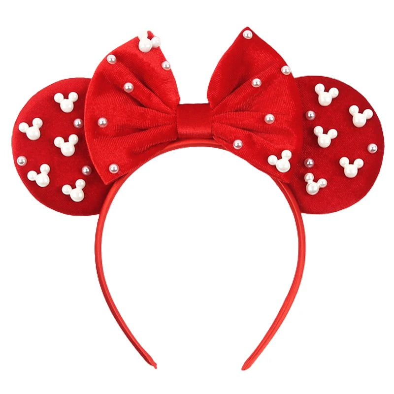 New Trendy Mouse Ears Headband Mickey 3.3"Velvet For Girls Soft Bow Hairband Halloween Festival Party Trip DIY Hair Accessories
