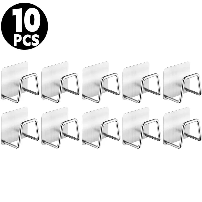 1/10pcs Kitchen Stainless Steel Sink Sponges Holder Self Adhesive Drain Drying Rack Shelf Household Wall Hooks Storage Organizer