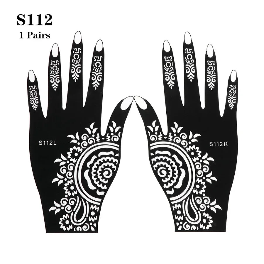 2025 New Professional Henna Stencil Temporary Hand Tattoo Body Art Sticker Template Wedding Tool Flower Tattoo Stencil