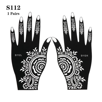 2025 New Professional Henna Stencil Temporary Hand Tattoo Body Art Sticker Template Wedding Tool Flower Tattoo Stencil