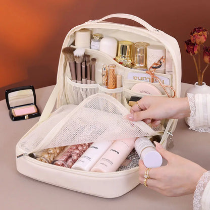 Professional Stand up Cosmetic Bag Large Capacity Travel Toiletry Organizer With Multiple Compartments Portable Storage Pouch