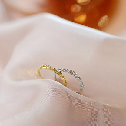 Real 100% 925 Sterling Silver Geometric Cross Line Zircon Opening Adjustable Rings for Women Fine Jewelry Minimalist Accessories