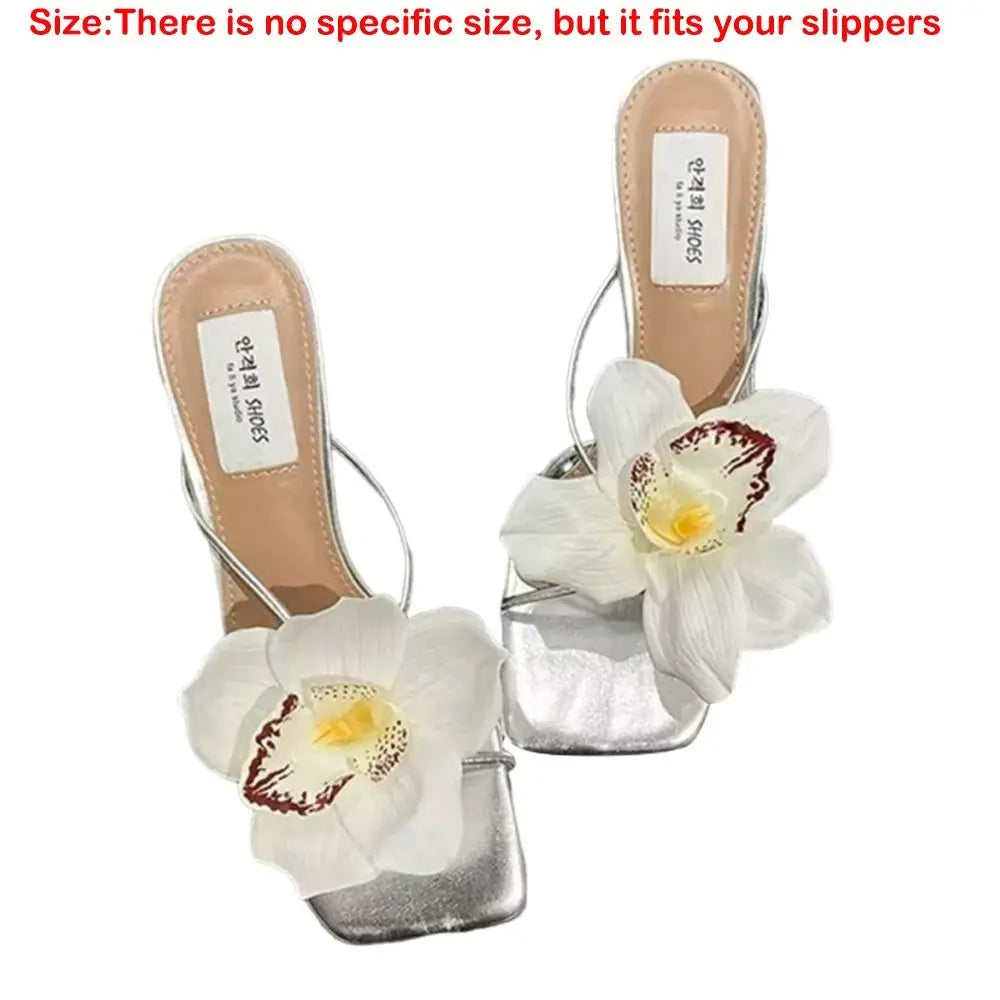 1 Pair Simulation Coloful Thai Fairy Butterfly Flower Shoe Buckles Personalized Design Phalaenopsis Shoe Flower Sandals