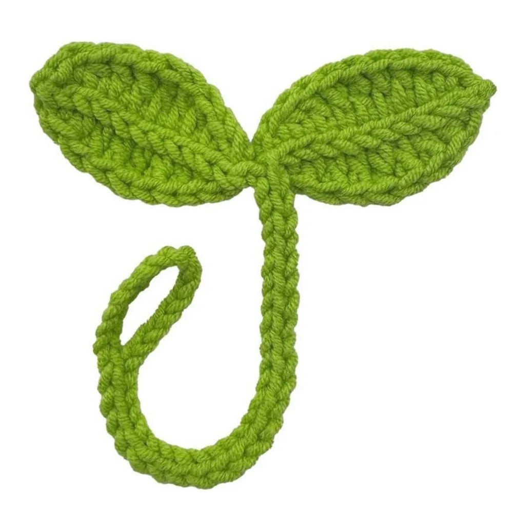 Multifunctional Hand-Knitted Crochet Leaf Sprout Versatile Crochet Leaf Bud Headphone Decor Cute Decor Cable Tie