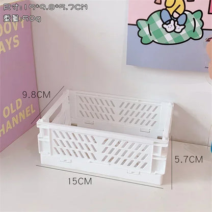 6 Color Foldable Storage Baskets Student Desktop Holder Tape Stationery Cosmetic Storage Box Home Office Organizer Container