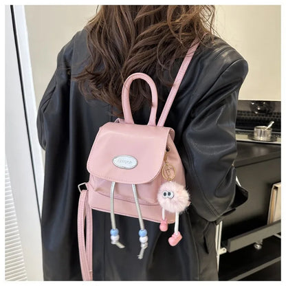 Retro college style backpack bag simple and fashionable color matching Korean autumn and winter new Korean contrasting color bac
