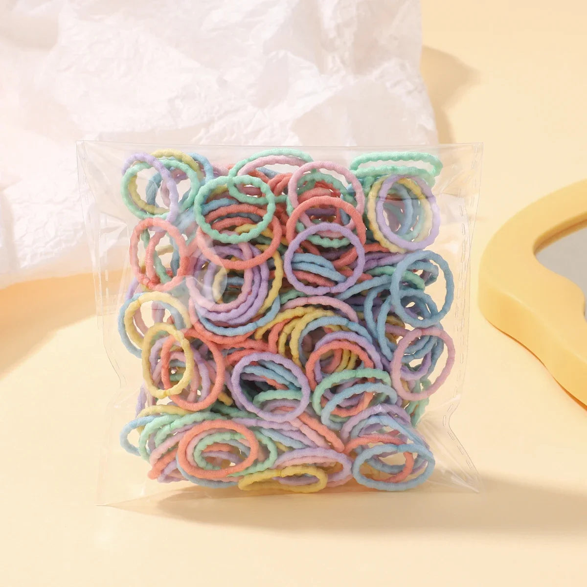 100pcs Women Girls Colorful Nylon Elastic Hair Bands Ponytail Hold Small Hair Tie Rubber Bands Scrunchie Hair Accessories
