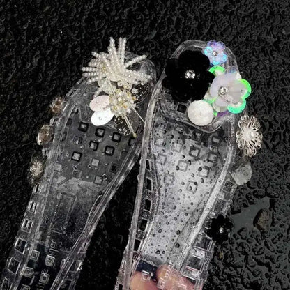 Crystal Flower Shoe Clips Shoes Accessories Tassel Pendant Flower Shoe Buckles Cool Show Sweet Fashion Shiny Shoe Ornaments