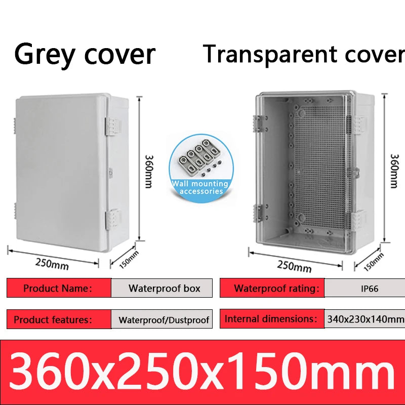 IP66 ABS plastic PC enclosure with hinge latch lock outdoor distribution box waterproof electrical junction box instrument box
