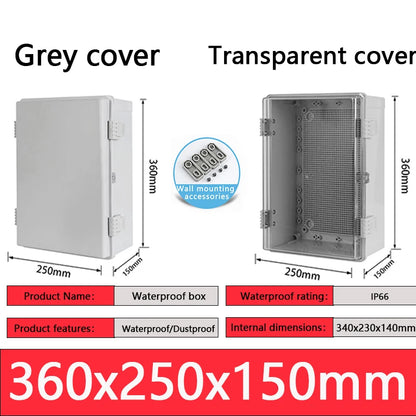 IP66 ABS plastic PC enclosure with hinge latch lock outdoor distribution box waterproof electrical junction box instrument box