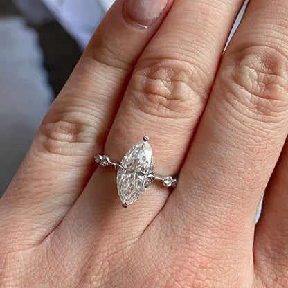 2026 AAA Crystal Marquise Cubic Zirconia Rings for Women Fashion Thin Ring Engagement Wedding Accessories Statement Jewelry