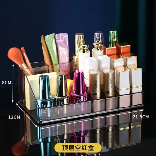 Transparent cosmetics storage box Dresser finishing jewelry lipstick air cushion eyeshadow storage box manufacturer
