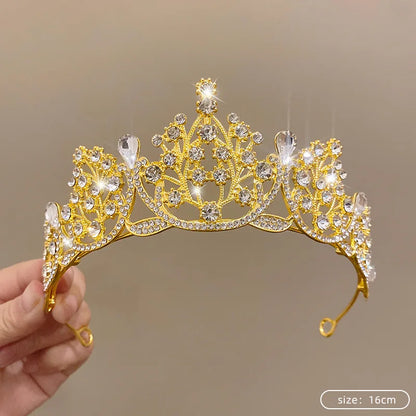 Silver Color Crystal Tiaras and Crowns Rhinestone Prom Diadem Crown Tiara for Women Bride Bridal Wedding Hair AccessoriesJewelry