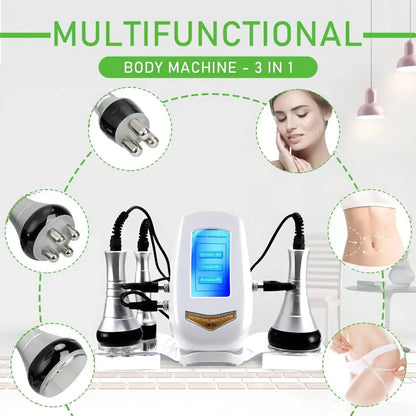 3 in 1 Tool 40K Cavitation Ultrasonic Body Slimming Machine Multi-Polar Frequency Anti-Wrinkle Rejuvenation Skin Lift Tighten