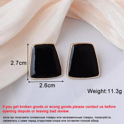 New Asymmetric Women's Black Hanging Earrings Hollow Crystal Drop Earrings Rock Geometric Statement Dangle Earrings aretes