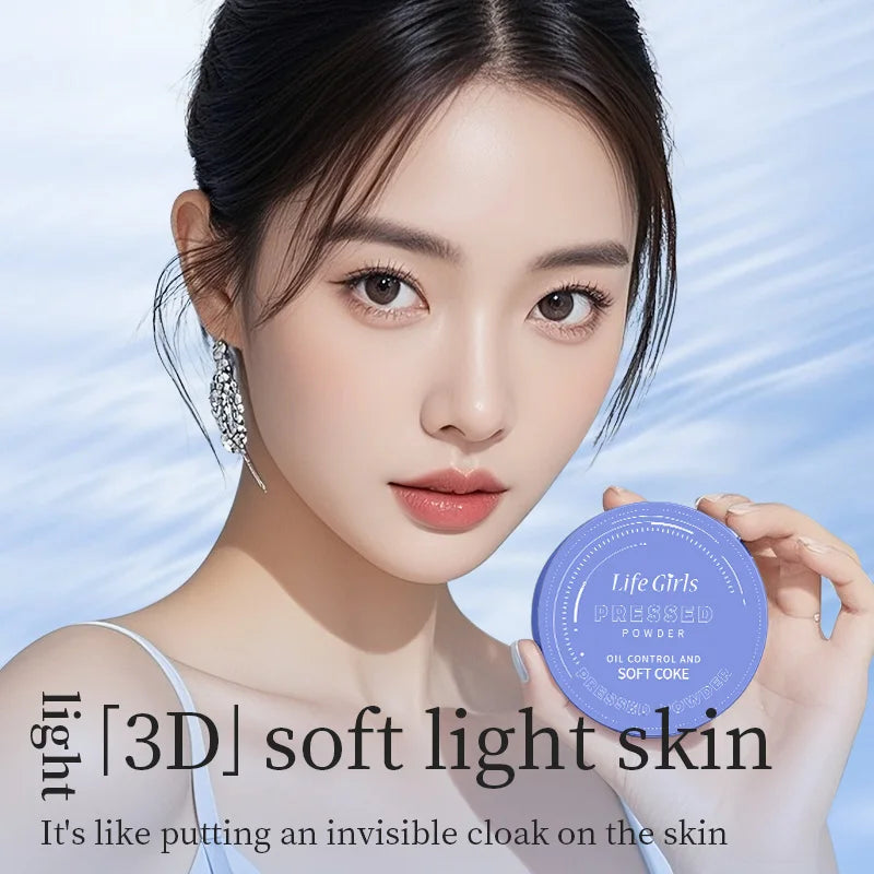 Life Girls Skin Tone Waterproof, Sweat-Proof Powder, Naturally Brightens, Conceals Concealer, Soft and Smooth, Natural and Transparent, Transparent Makeup, Self-Puff