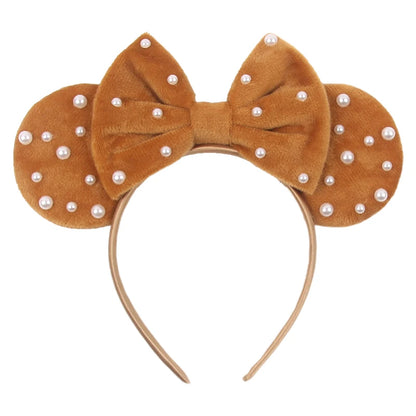 New Trendy Mouse Ears Headband Mickey 3.3"Velvet For Girls Soft Bow Hairband Halloween Festival Party Trip DIY Hair Accessories
