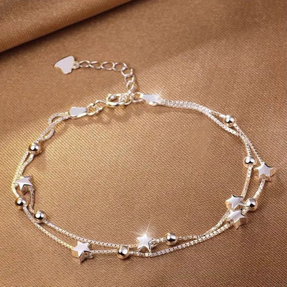 New 925 Sterling Silver Bracelet Pearls Knots Bracelet for Women Fashion Heart Pearls Bracelet  Luxury Jewelry Accessories Gift