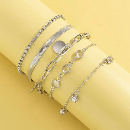 3 Pcs/set Geometric Twisted Lines Irregular Shaped Open Cuff Bracelet and Bangle Set for Women Punk Exaggerated Style Accessor