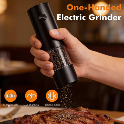 Electric Salt and Pepper Grinder Set USB Rechargeable Electric Adjustable Coarseness Pepper Grinder Mills with Storage Base
