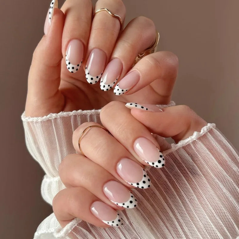 24PCS stiletto false nail tips Mid-length Gradients press on nails wearable full cover fashion false fingernails patch for girls