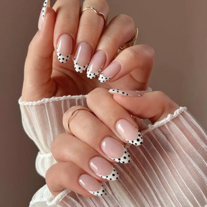 24PCS stiletto false nail tips Mid-length Gradients press on nails wearable full cover fashion false fingernails patch for girls