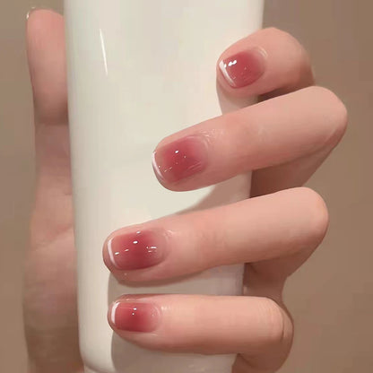 24PCS stiletto false nail tips Mid-length Gradients press on nails wearable full cover fashion false fingernails patch for girls