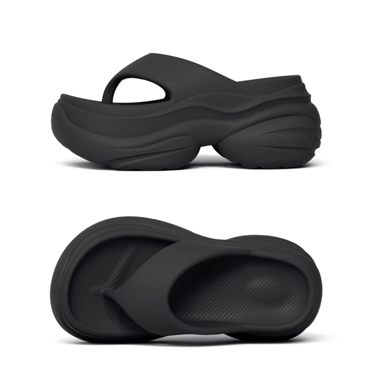 Women's Clip Toe Platform Flip Flops Summer Lightweight Soft Sole EVA Slippers for Women Thick Sole Non Slip Beach Shoes Slides