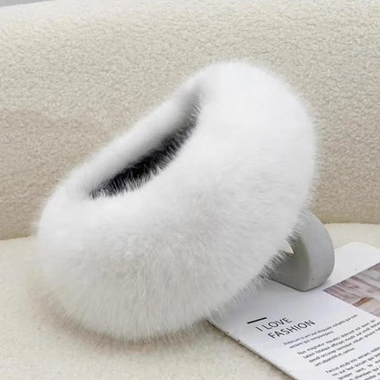 Winter Imitation Fur Thickened Fluffy Headband Faux Fox Fur Thermal Hair Bands Outdoor Windproof Ear Warmer Head Cover Headwear