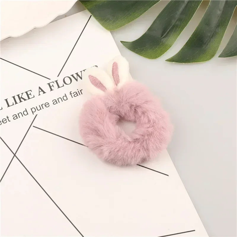 Cartoon Cute Animal Rubber Band for Girls Plush Ponytail Maruko Hair Tie Elastic Hair Ring Headwear Girls Kids Hair Accessories