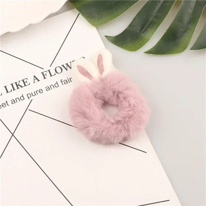 Cartoon Cute Animal Rubber Band for Girls Plush Ponytail Maruko Hair Tie Elastic Hair Ring Headwear Girls Kids Hair Accessories