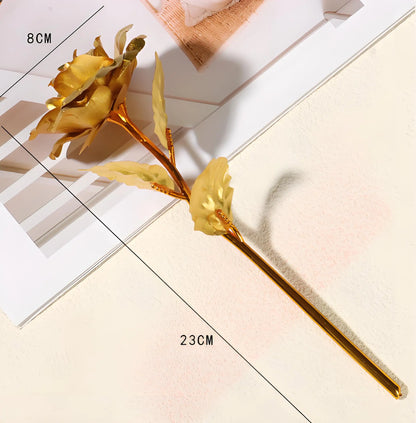 Valentine's Day Creative Gift 24K Foil Plated Rose Red Gold Rose Last Forever Love Wedding Decoration Mother's Day Birthday Gift