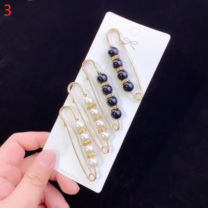 6Pcs Brooch Set Big Beads Fashion Clothing Brooches for Women Pearl Lapel Pin Sweater Dress Brooch Pins Badge Buckle Accessories