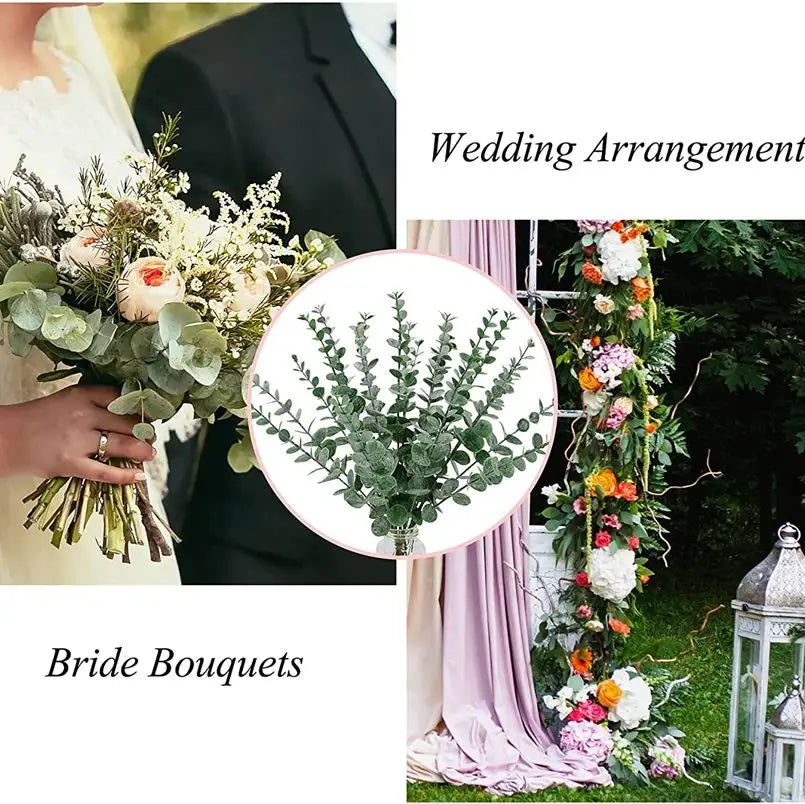 Artificial Eucalyptus Leaves branch Hotsale Holiday Party christmas Diy gift Home Vase Wedding bridal bouquet  Accessories decor