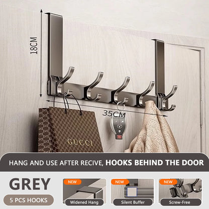 Door Behind Hooks Storage Wall Hanging Bag Clothes  Hook Punch-free Hanger Bedroom Organizer Bathroom Kitchen Accessory